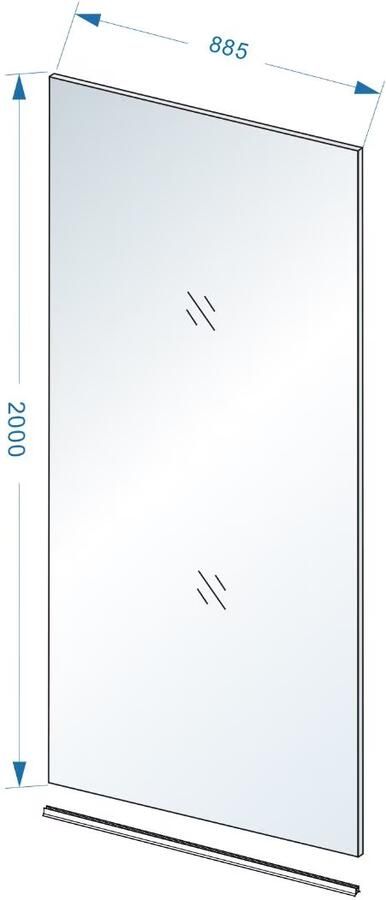 Wiesbaden Inloopdouche 120x200cm Antikalk Rookglas 8mm Veiligheidsglas Excl. Stabilisatiestang en Profielset - Foto 7