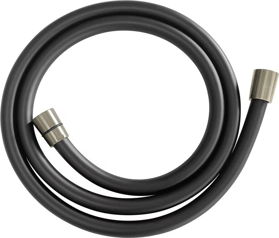 Wiesbaden Glijstang set UniMatch | 75 cm | Incl.Handdouche en Doucheslang | Messing | Rond | Geborsteld staal mat zwart