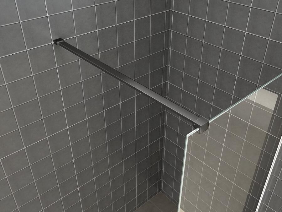 Wiesbaden Graffic inloopdouche 1000 x 2000 x 10 mm nano safety glass folie helder glas mat zwart 20.4257 - Foto 5