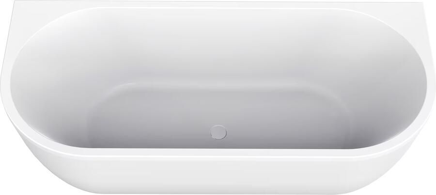 Wiesbaden Half-vrijstaand bad Zenn | 170x75 cm | Incl.Badafvoer | Acryl | Midden | Glans wit - Foto 3