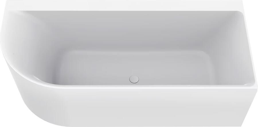Wiesbaden Half-vrijstaand bad Zenn | 170x75 cm | Incl.Badafvoer | Acryl | Rechts | Glans wit - Foto 3