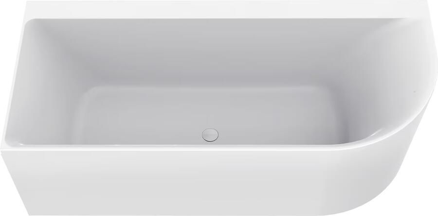 Wiesbaden Half-vrijstaand bad Zenn | 180x80 cm | Incl.Badafvoer | Acryl | Links | Glans wit - Foto 3