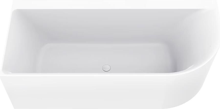 Wiesbaden Half-vrijstaand bad Zenn | 180x80 cm | Incl.Badafvoer | Acryl | Links | Mat wit - Foto 3