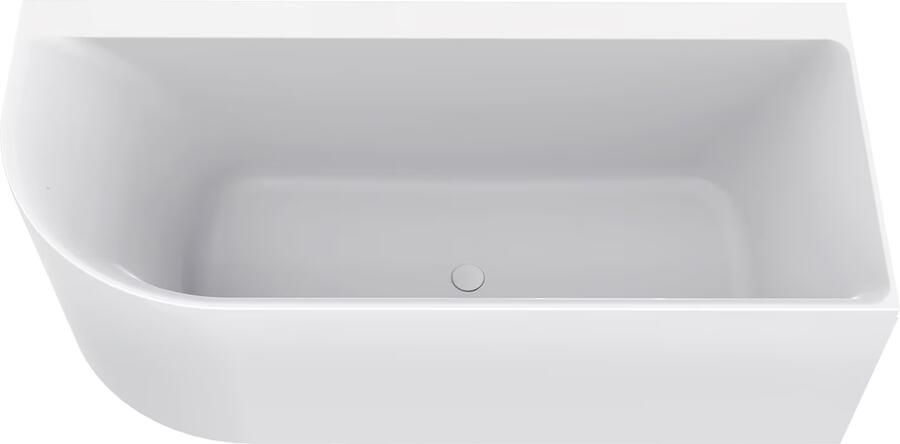 Wiesbaden Half-vrijstaand bad Zenn | 180x80 cm | Incl.Badafvoer | Acryl | Rechts | Mat wit - Foto 3
