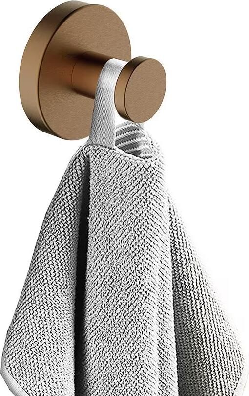 Wiesbaden Handdoek haak Alonzo | Wandmontage | 5.5 cm | Enkel haaks | Geborsteld brons koper PVD