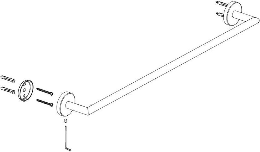 Wiesbaden Handdoek rek Alonzo | Wandmontage | 66.5 cm | Enkel | Geborsteld messing PVD