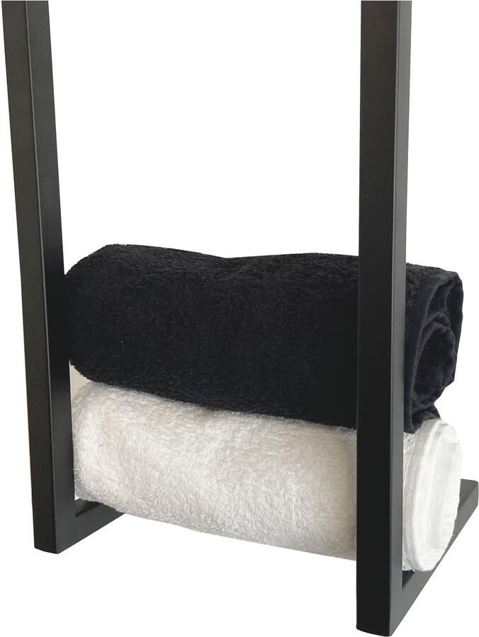 Wiesbaden Handdoek rek Loft | Wandmontage | 95 cm | Enkel | Zwart mat
