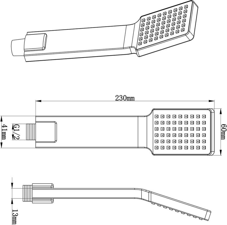 Wiesbaden chroom ABS handdouche vierkant plat 1 2&apos;&apos; 29.3837 - Foto 2