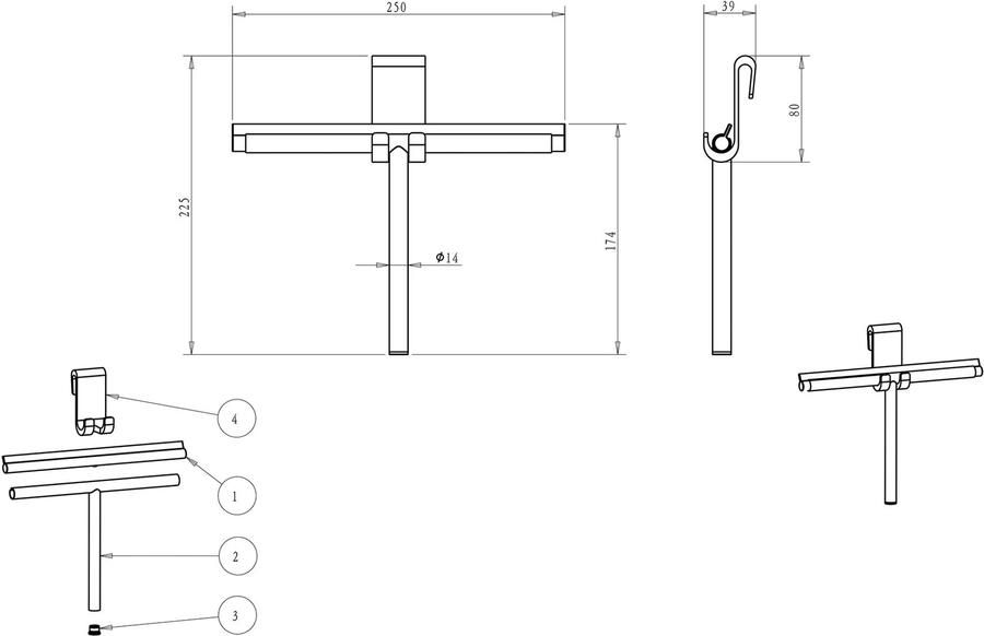 Wiesbaden Handwisser Alonzo | Met flexibele glashaak | Messing | Rond | Chroom