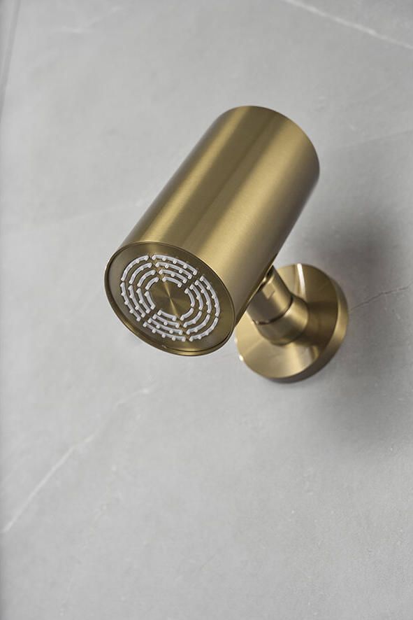 Wiesbaden Hoofddouche UniMatch | 8x15 cm | Rond | Geborsteld messing PVD - Foto 3