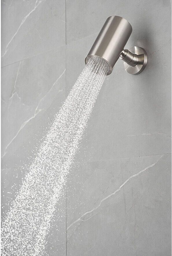 Wiesbaden Hoofddouche UniMatch | 8x15 cm | Rond | Geborsteld staal PVD