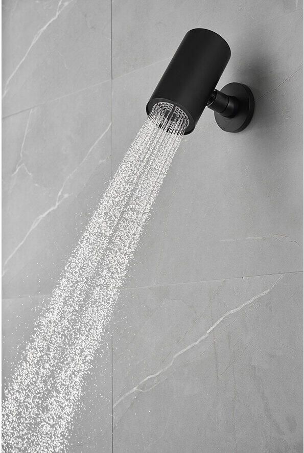 Wiesbaden Hoofddouche UniMatch | 8x15 cm | Rond | Mat zwart