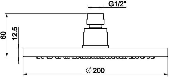 Wiesbaden Hoofddouche UniMatch Caral | 20 cm | Rond | Gunmetal PVD