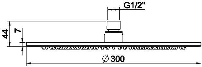Wiesbaden Hoofddouche UniMatch Caral | 30 cm | Rond | Gunmetal PVD
