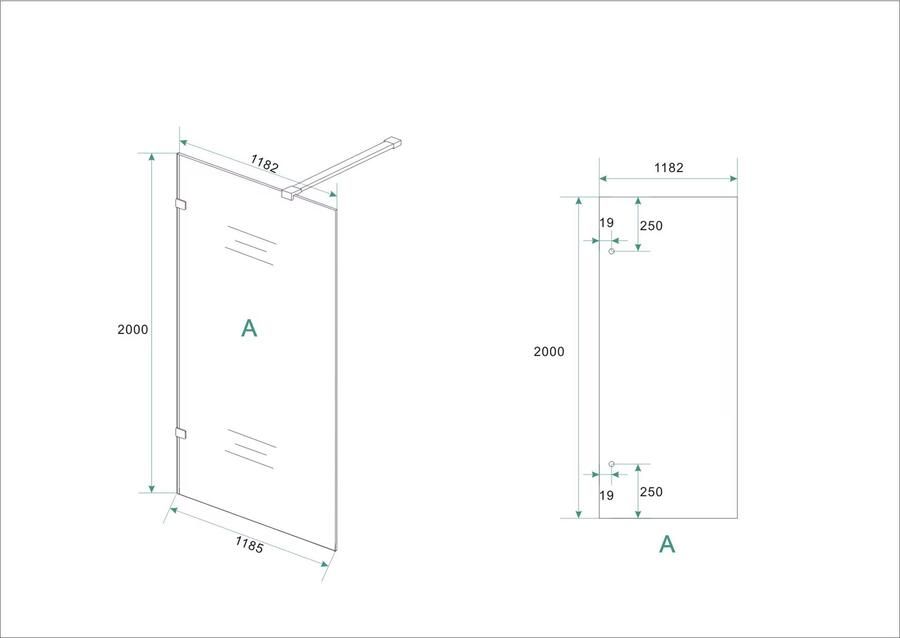 Wiesbaden Inloopdouche Less | 120x200 cm | Nano-coating | Incl.Stabilisatiestang | Helder glas | Mat Wit beslag - Foto 3