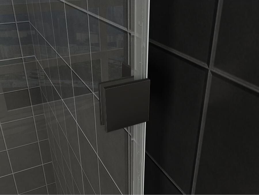 Wiesbaden Inloopdouche Less | 100x200 cm | Nano-coating | Incl.Stabilisatiestang | Helder glas | Mat Zwart beslag