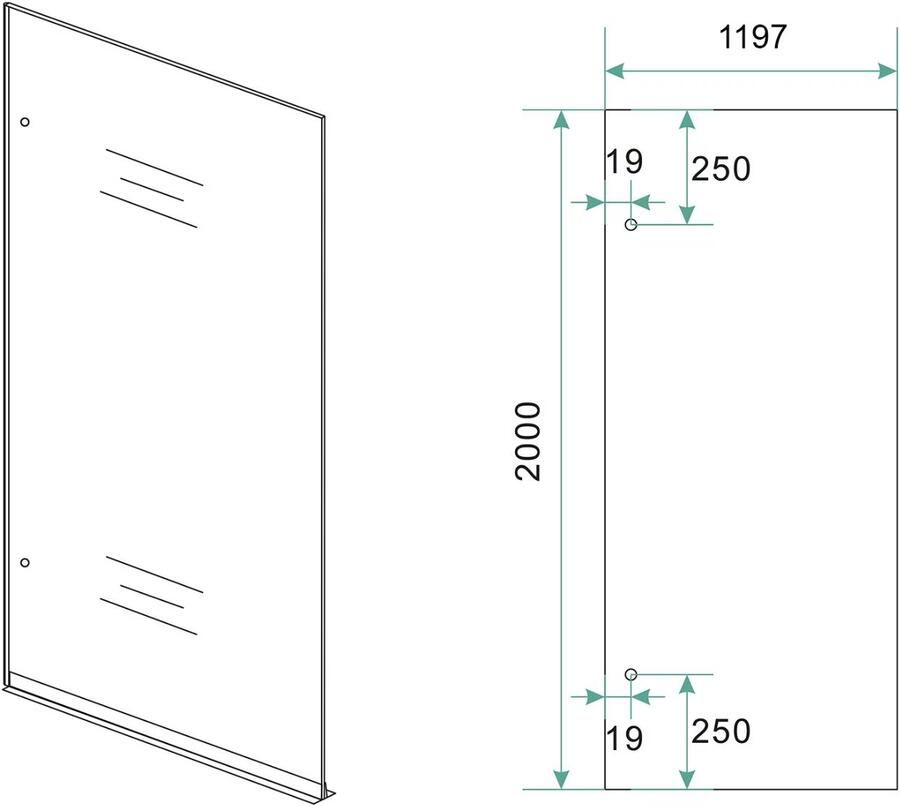 Wiesbaden Inloopdouche Less | 120x200 cm | Spiegelrook- naar helderglas | Gunmetal beslag