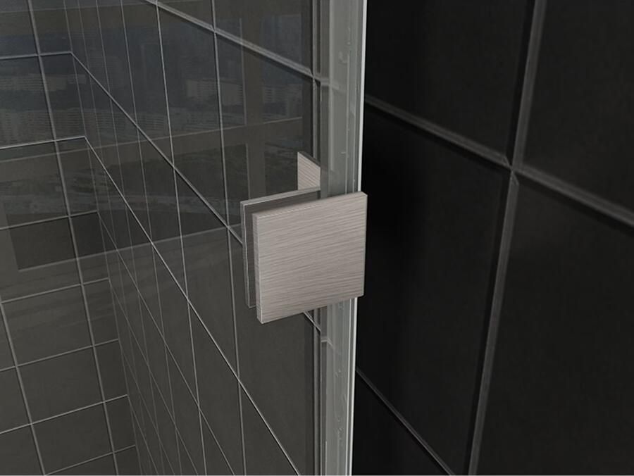 Wiesbaden Inloopdouche Less | 60x200 cm | Nano-coating | Incl.Stabilisatiestang | Helder glas | Geborsteld Staal beslag - Foto 3