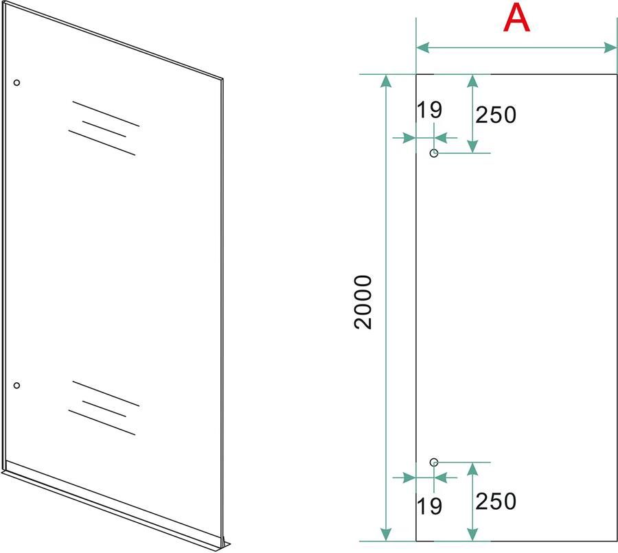 Wiesbaden Inloopdouche Less | 60x200 cm | Nano-coating | Excl.Schanierset | Helder glas