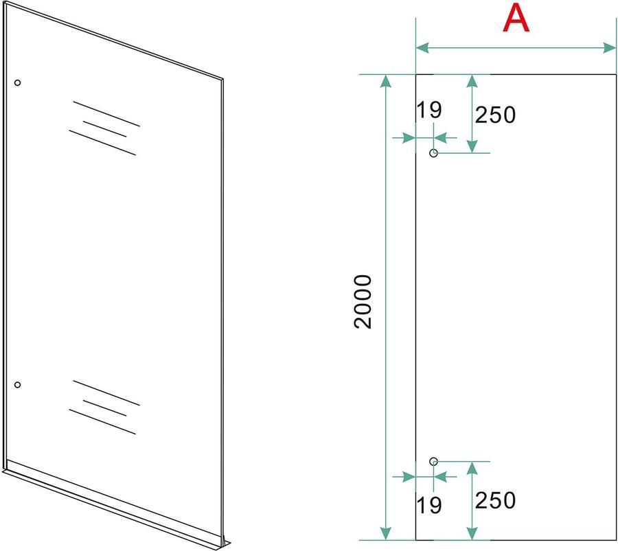 Wiesbaden Inloopdouche Less | 80x200 cm | Spiegelrook- naar helderglas | Mat wit beslag