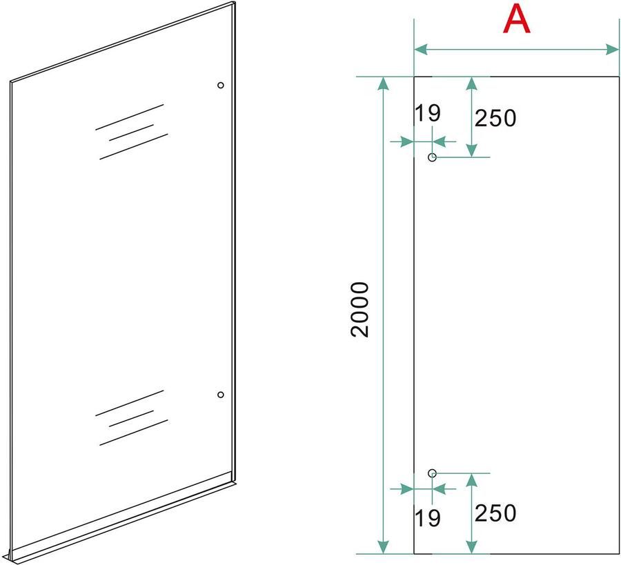 Wiesbaden Inloopdouche Less | 80x200 cm | Rechts | Spiegelrook- naar helderglas | Gunmetal beslag