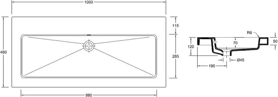 Wiesbaden Meubelwastafel Rechthoek 80x46x5cm Keramiek Glans Wit Zonder Kraangat Overloop - Foto 7