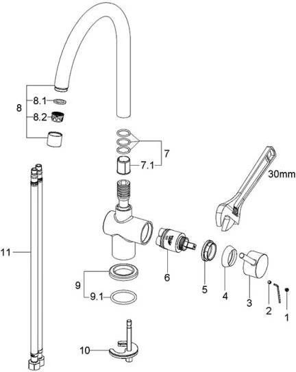 Wiesbaden Keukenkraan Caral | Opbouw | 360° Draaibaar | Mengkraan | 1-hendel | Rond | Gunmetal PVD