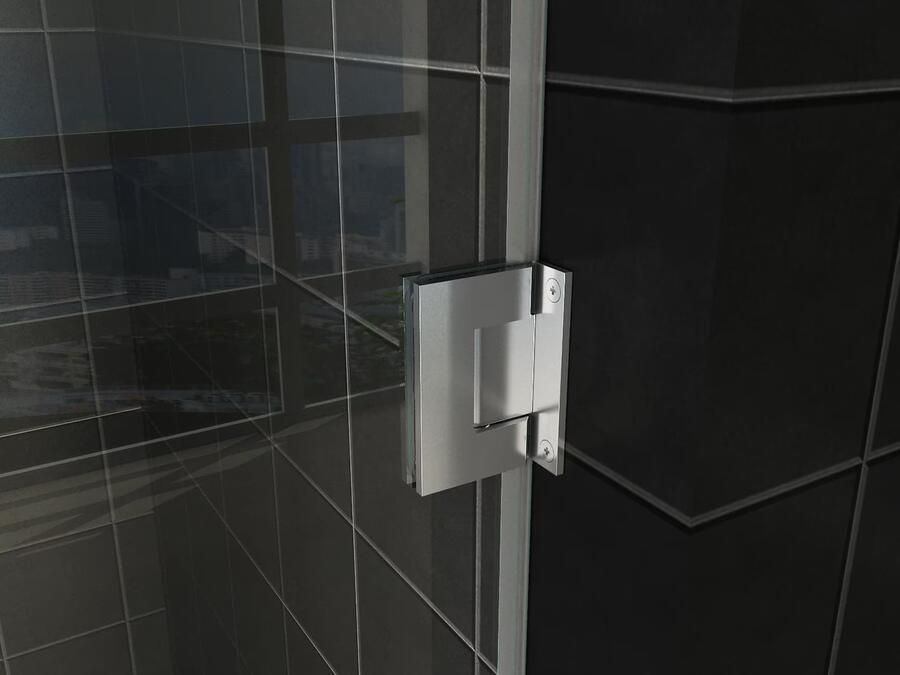 Wiesbaden Badwand Profielloos 80x150 cm Antikalk Helder Glas Glans Chroom 6mm Veiligheidsglas Draaibaar - Foto 3