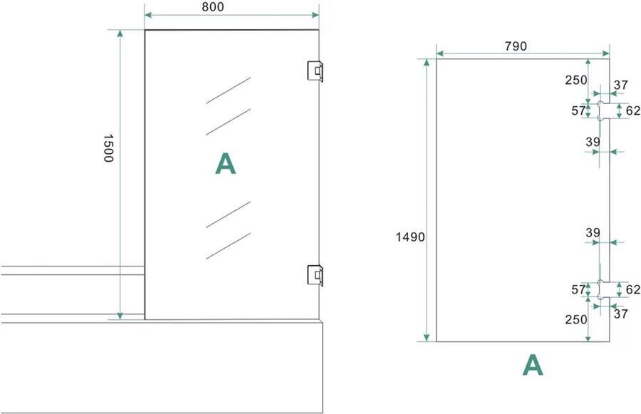 Wiesbaden Badwand Profielloos 80x150 cm Antikalk Helder Glas Glans Chroom 6mm Veiligheidsglas Draaibaar - Foto 4