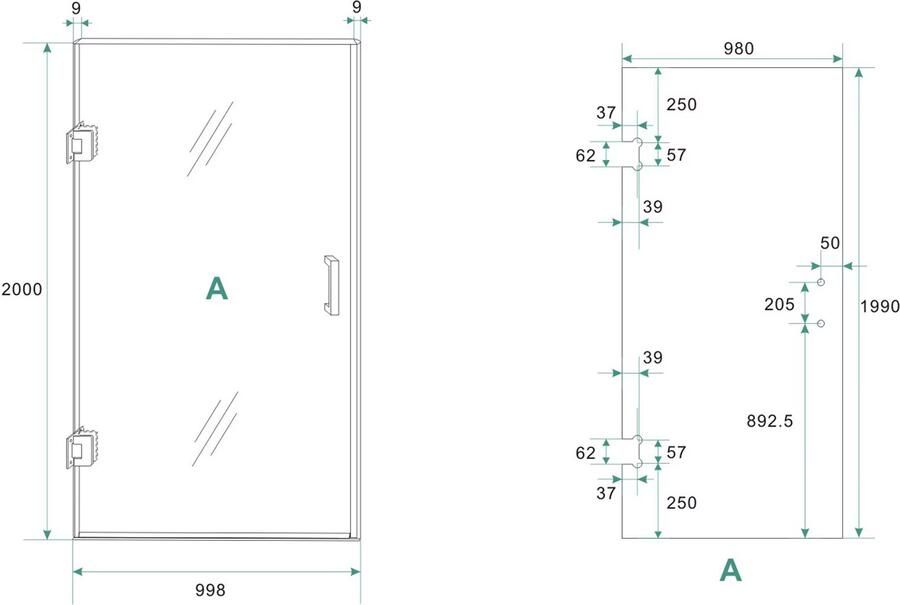 Wiesbaden Douchedeur Havana Nisdeur Draaideur 100x200cm Antikalk Helder Glas Chroom Profielloos 8mm Veiligheidsglas Easy Clean - Foto 6