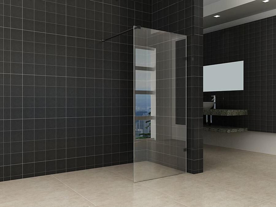Wiesbaden Wiebaden Less glaskoppelingset voor profielloze inloopdouche (2 stuks) 4 cm mat zwart - Foto 5