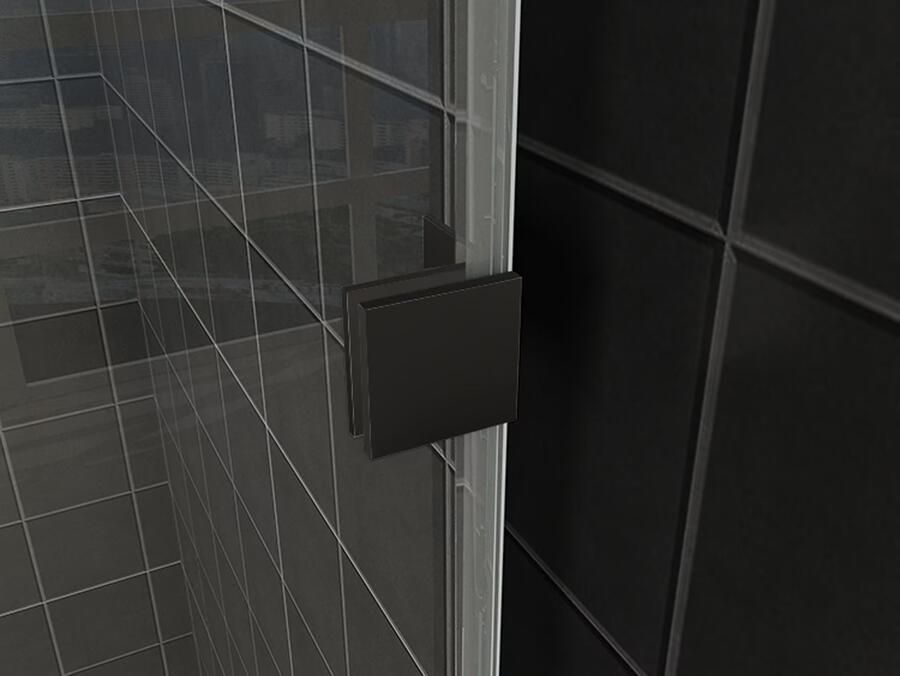 Wiesbaden Wiebaden Less glaskoppelingset voor profielloze inloopdouche (2 stuks) 4 cm mat zwart - Foto 3