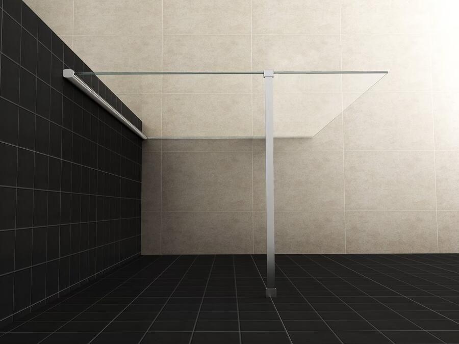 Wiesbaden Inloopdouche Miami 100x200cm Antikalk Helder Glas Chroom Profielloos 8mm Veiligheidsglas Easy Clean - Foto 6