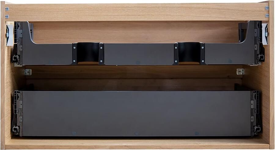 Wiesbaden Lotus wastafelonderkast met 2 laden 120x45 cm naturel eik en mat zwart - Foto 2