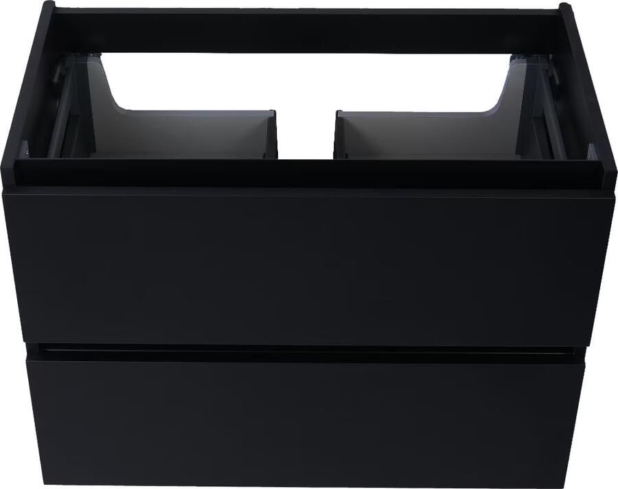 Wiesbaden Marmaris badmeubel met 2 laden 60x46 cm zwart mat