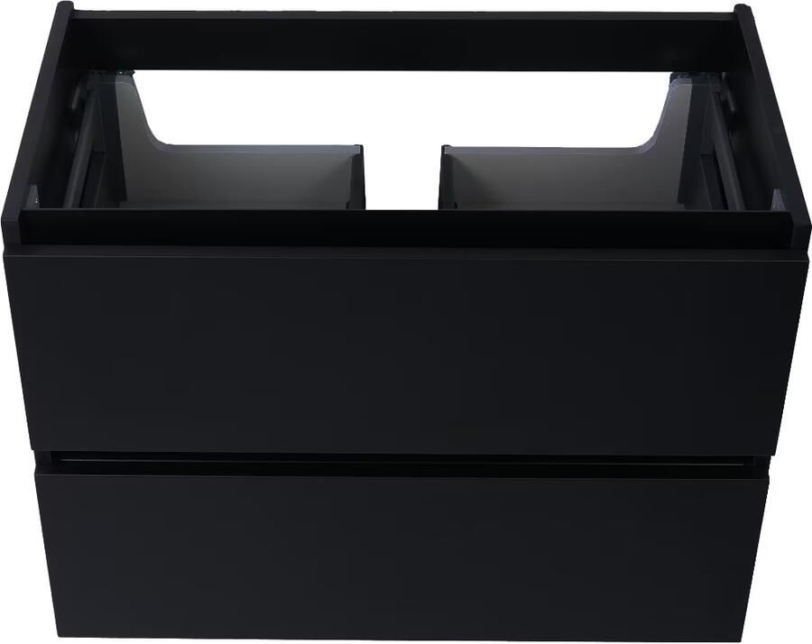 Wiesbaden Marmaris badmeubel met 2 laden 80x46 cm zwart mat