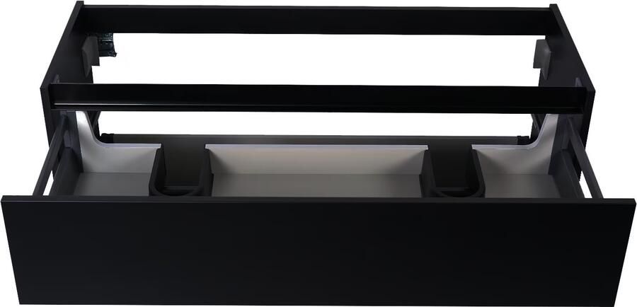 Wiesbaden Marmaris badmeubel met 2 laden en 2 uitsparingen 120x46 cm zwart mat - Foto 2