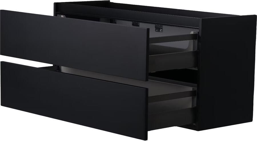 Wiesbaden Marmaris badmeubel met 2 laden en 2 uitsparingen 120x46 cm zwart mat