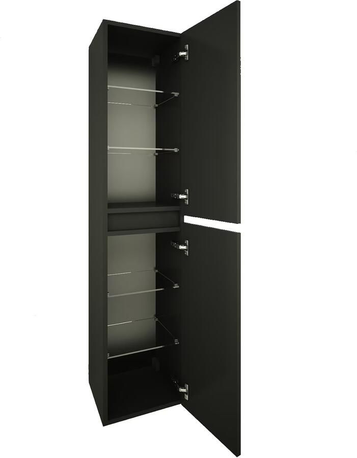 Wiesbaden Marmaris kolomkast 160x35x35 cm mdf 2 deuren zwart mat - Foto 3