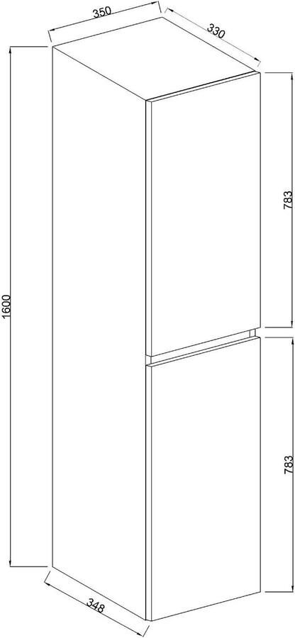 Wiesbaden Marmaris kolomkast 160x35x35 cm mdf 2 deuren zwart mat - Foto 2