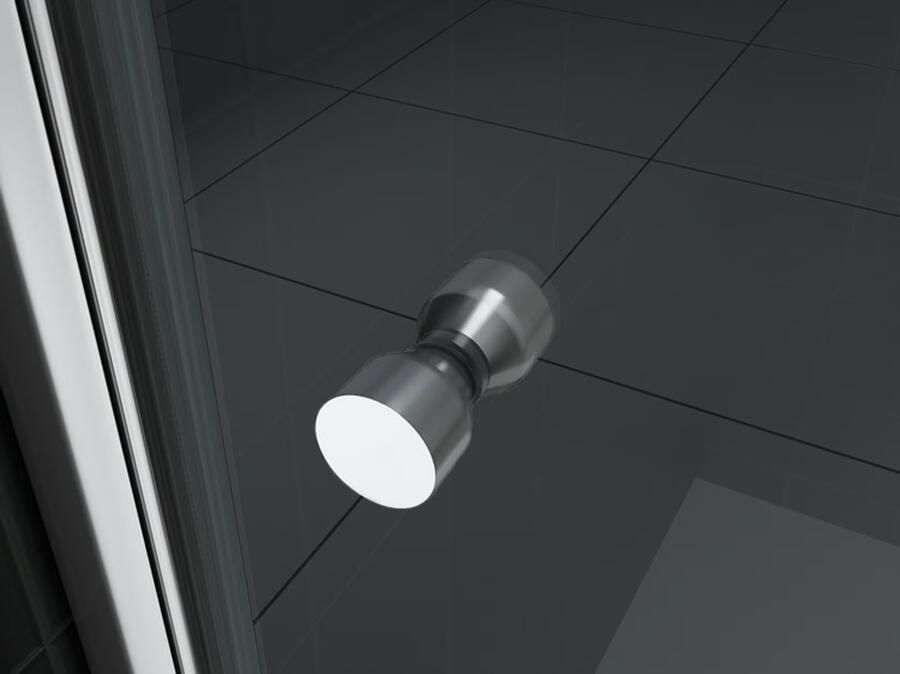 Wiesbaden Douchecabine met Deur 8 mm en Vaste wand 10 mm NANO Rookglas Nisdeur Met Profiel Rookglas 60x202 cm 8 mm Nano Coating - Foto 8