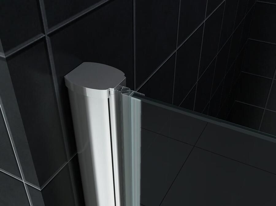 Wiesbaden Douchecabine met Deur 8 mm en Vaste wand 10 mm NANO Rookglas Nisdeur Met Profiel Rookglas 60x202 cm 8 mm Nano Coating - Foto 6