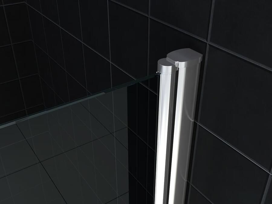 Wiesbaden Douchecabine met Deur 8 mm en Vaste wand 10 mm NANO Rookglas Nisdeur Met Profiel Rookglas 60x202 cm 8 mm Nano Coating - Foto 7