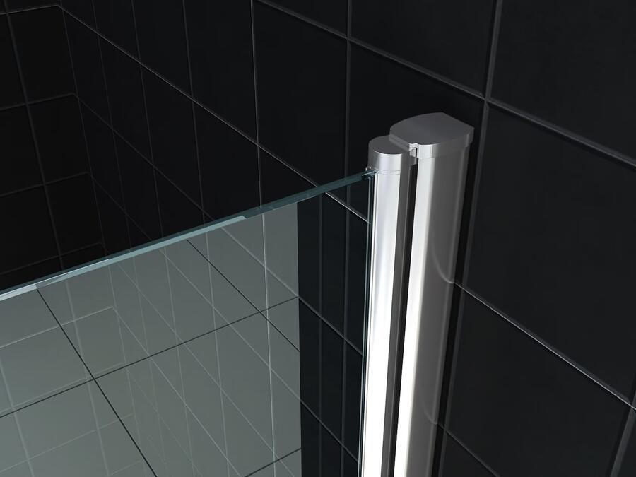 Wiesbaden Douchedeur Florida Nisdeur Draaideur 60x202cm Antikalk Helder Glas Chroom Profiel 8mm Veiligheidsglas Easy Clean - Foto 3
