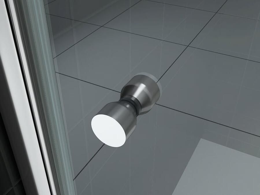 Wiesbaden Douchedeur Florida Nisdeur Draaideur 100x202cm Antikalk Helder Glas Chroom Profiel 8mm Veiligheidsglas Easy Clean - Foto 6