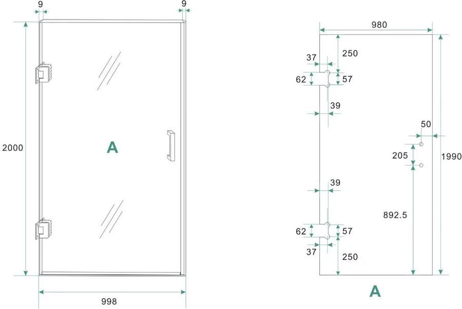Wiesbaden Nisdeur Less | 100x200 cm | Nano-coating | Excl.Schanierset | Helder glas