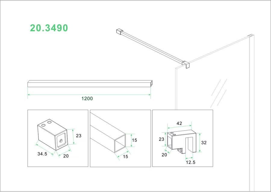 Wiesbaden Nisdeur Less | 70x200 cm | Rookglas | Chroom beslag