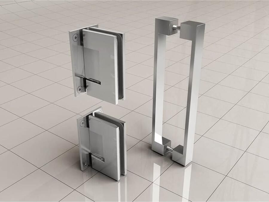 Wiesbaden Nisdeur Less | 100x200 cm | Nano-coating | Incl.Schanierset | Helder glas | Chroom beslag - Foto 2