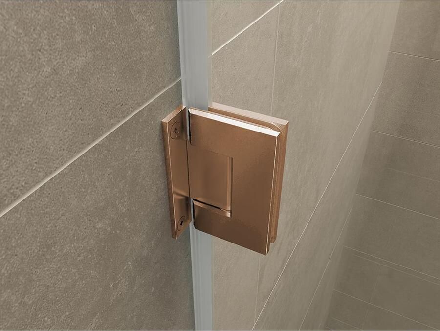 Wiesbaden Nisdeur Less | 100x200 cm | Nano-coating | Incl.Schanierset | Helder glas | Geborsteld brons koper beslag - Foto 3