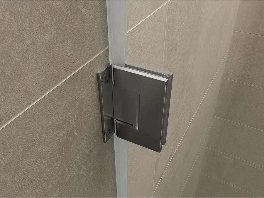 Wiesbaden Nisdeur Less | 100x200 cm | Nano-coating | Incl.Schanierset | Helder glas | Gunmetal beslag - Foto 3